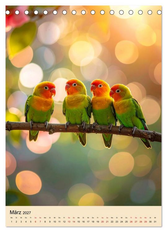 Produktbild: Lovebirds Harmonie (Tischkalender 2027 DIN A5 hoch), CALVENDO Monatskalender
