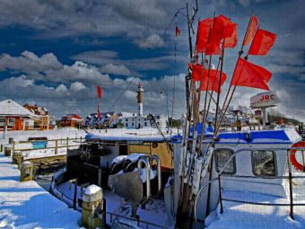 Produktbild: CALVENDO Puzzle Fischerboote in Timmendorf Hafen - Ostseeinsel Poel | 1000 Teile Lege-Gr&ouml;&szlig;e 64x48cm Foto-Puzzle f&uuml;r gl&uuml;ckliche Stunden