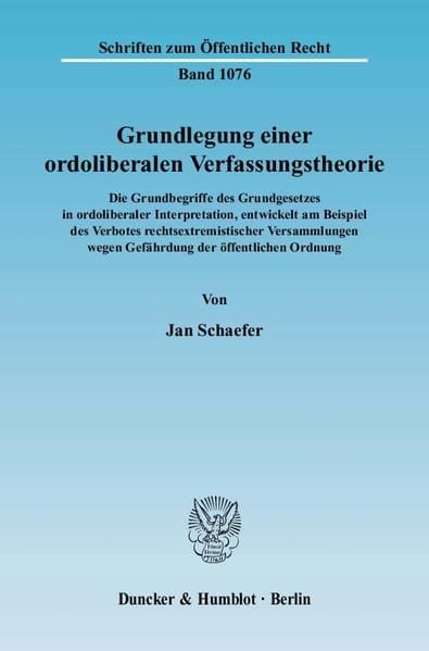 Produktbild: Grundlegung einer ordoliberalen Verfassungstheorie.