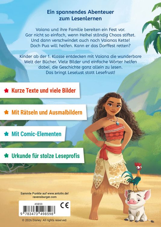 Produktbild: Disney Vaiana: Pua und Heihei - Erstlesebuch zum Lesenlernen