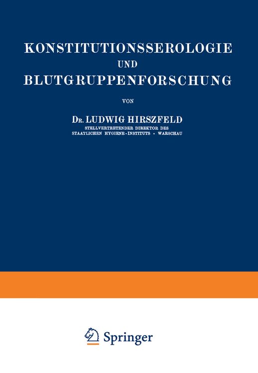 Produktbild: Konstitutionsserologie und Blutgruppenforschung
