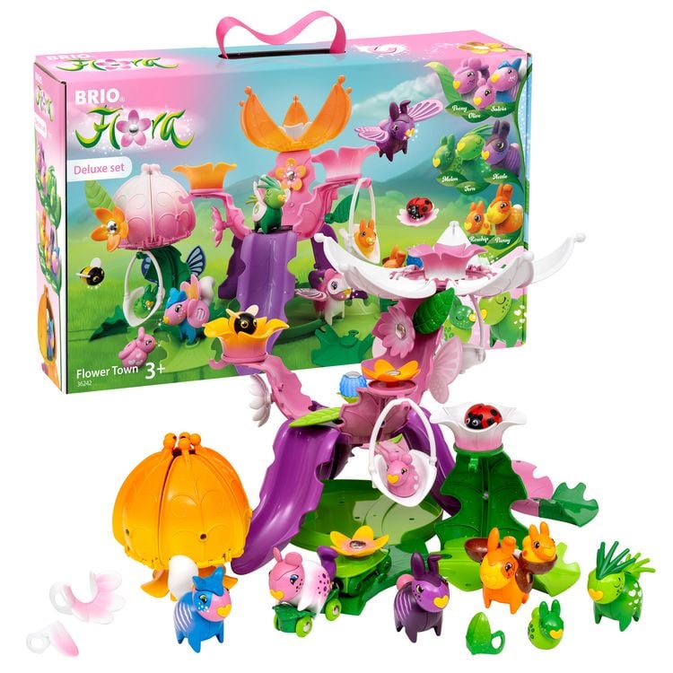 Produktbild: BRIO Flora - 36242 Blumenstadt Deluxe Set | riesiges Spielset f&uuml;r endlosen fantasievollen Spielspa&szlig; f&uuml;r M&auml;dchen und Jungen ab 3 Jahren - wundersch&ouml;nes Geschenk mit sehr viel Zubeh&ouml;r
