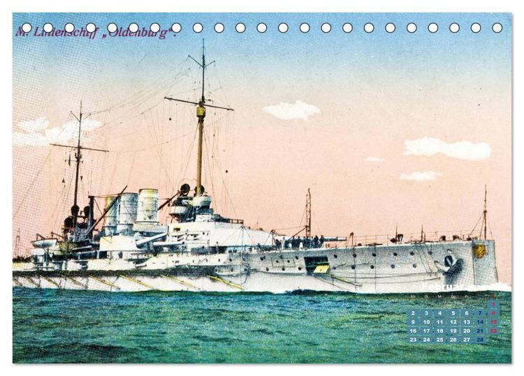 Produktbild: Fregatten, Kreuzer, Panzerschiffe &ndash; historische Karten von Kriegsschiffen (Tischkalender 2026 DIN A5 quer), CALVENDO Monatskalender