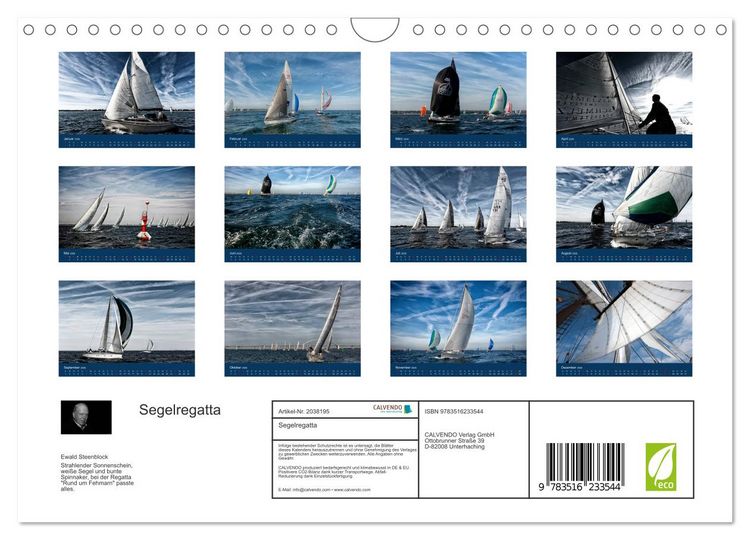 Produktbild: Segelregatta (Wandkalender 2026 DIN A4 quer), CALVENDO Monatskalender