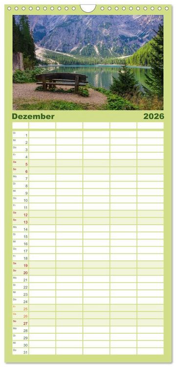 Produktbild: Familienplaner 2026 - Pustertal - Das gr&uuml;ne Tal S&uuml;dtirols mit 5 Spalten (Wandkalender, 21 x 45 cm) CALVENDO
