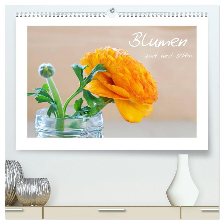 Produktbild: Blumen zart und sch&ouml;n (hochwertiger Premium Wandkalender 2026 DIN A2 quer), Kunstdruck in Hochglanz