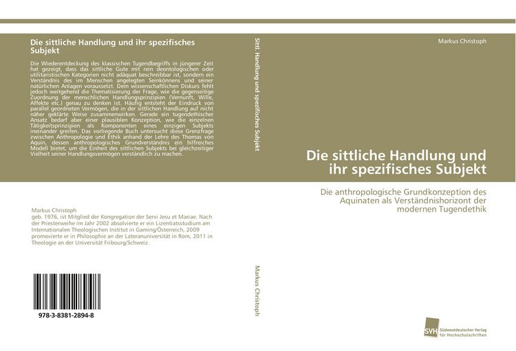 Produktbild: Die sittliche Handlung und ihr spezifisches Subjekt