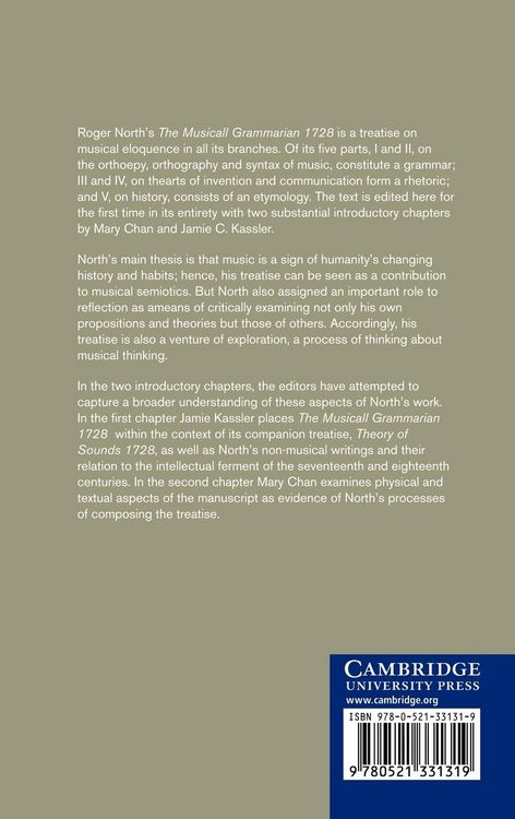 Produktbild: Roger North's the Musicall Grammarian 1728