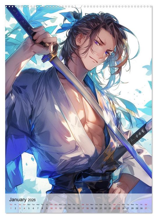Produktbild: Seductive Anime Men (Wall Calendar 2026 DIN A2 portrait), CALVENDO 12 Month Wall Calendar