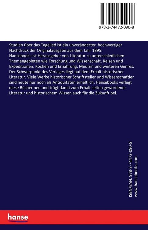 Produktbild: Studien &uuml;ber das Tagelied