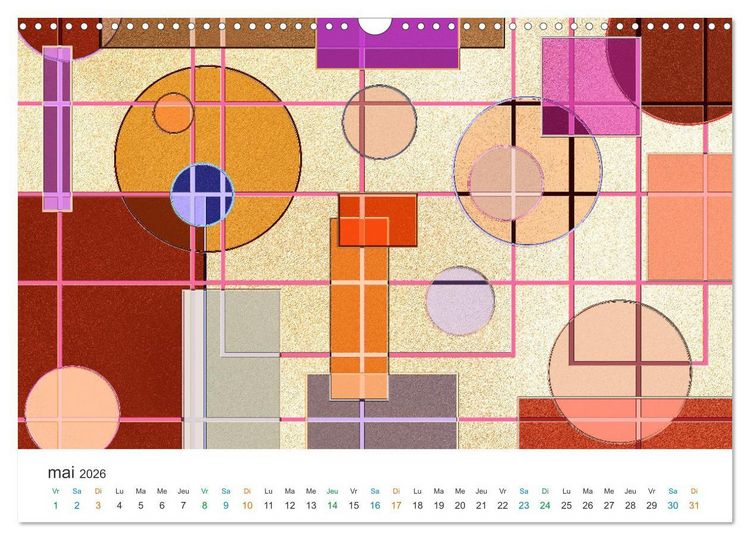 Produktbild: L'art abstrait aux mille facettes (Calendrier mural 2026 DIN A3 vertical), CALVENDO calendrier mensuel