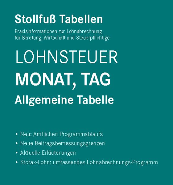 Produktbild: Tabelle, Lohnsteuer 2023 Monat, Tag