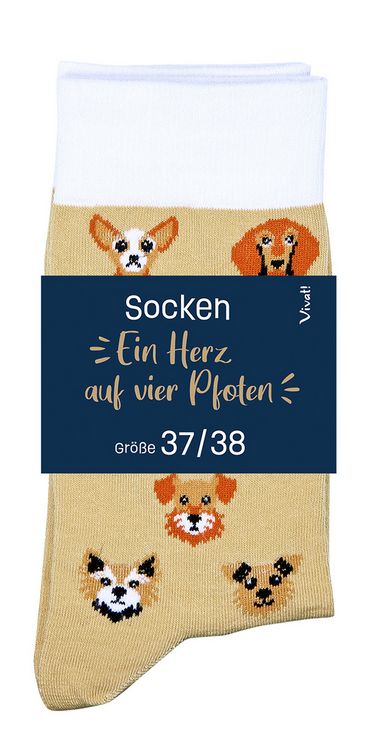 Produktbild: Socken f&uuml;r Hundeliebhaber &raquo;Ein Herz auf vier Pfoten&laquo;