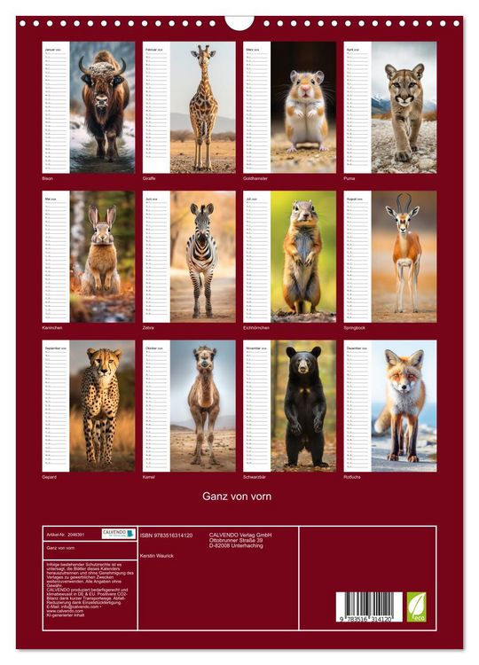 Produktbild: Ganz von vorn (Wandkalender 2026 DIN A3 hoch), CALVENDO Monatskalender
