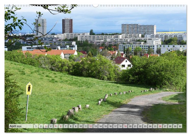Produktbild: Architektur-Charme der DDR (Erfurt) (hochwertiger Premium Wandkalender 2026 DIN A2 quer), Kunstdruck in Hochglanz