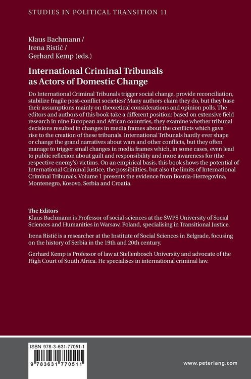 Produktbild: International Criminal Tribunals as Actors of Domestic Change