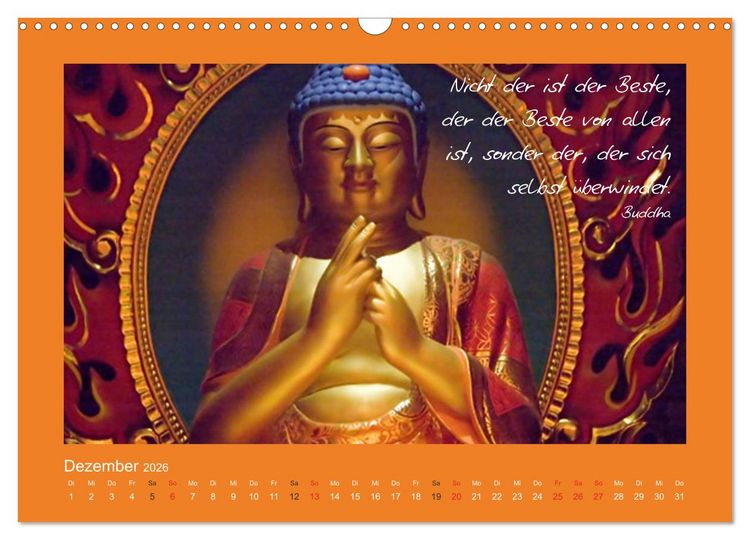 Produktbild: Buddha & Zitate (Wandkalender 2026 DIN A3 quer), CALVENDO Monatskalender