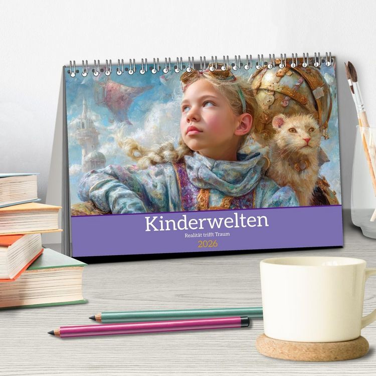 Produktbild: Kinderwelten - Realit&auml;t trifft Traum (Tischkalender 2026 DIN A5 quer), CALVENDO Monatskalender
