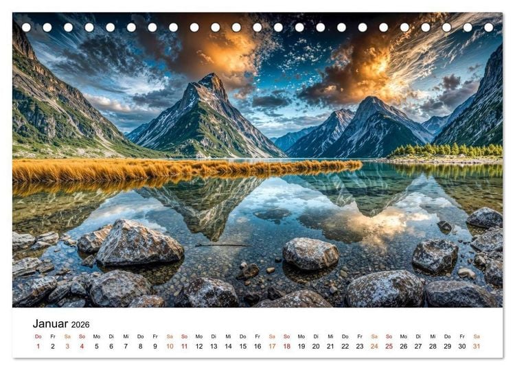 Produktbild: Neuseeland - Land der tausend Horizonte (Tischkalender 2026 DIN A5 quer), CALVENDO Monatskalender