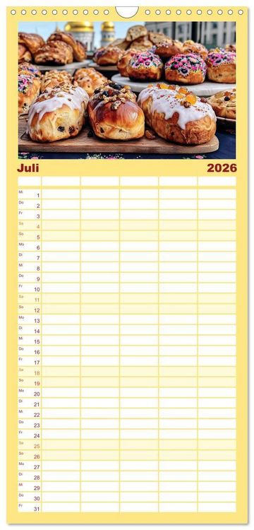 Produktbild: Familienplaner 2026 - Mit Herz und Hand, Ich bin B&auml;cker mit 5 Spalten (Wandkalender, 21 x 45 cm) CALVENDO