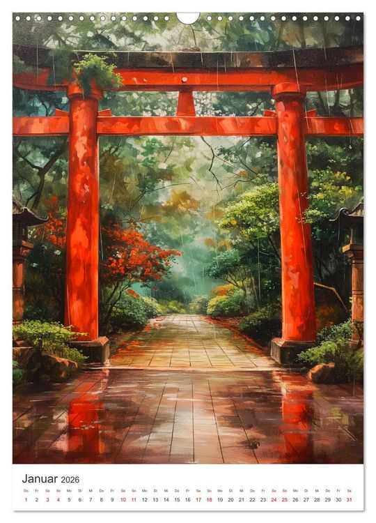 Produktbild: Japan. Impressionen im Aquarell-Stil (Wandkalender 2026 DIN A3 hoch), CALVENDO Monatskalender