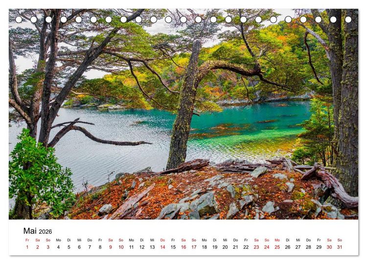 Produktbild: Patagonien, Tierra del Fuego: Am Rand der Welt (Tischkalender 2026 DIN A5 quer), CALVENDO Monatskalender