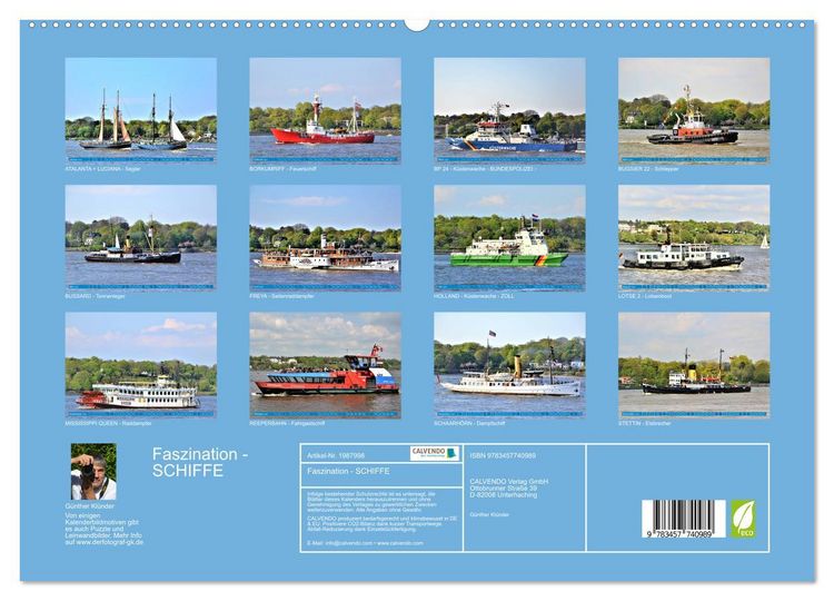 Produktbild: Faszination - SCHIFFE (hochwertiger Premium Wandkalender 2026 DIN A2 quer), Kunstdruck in Hochglanz