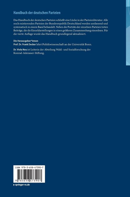 Produktbild: Handbuch der deutschen Parteien