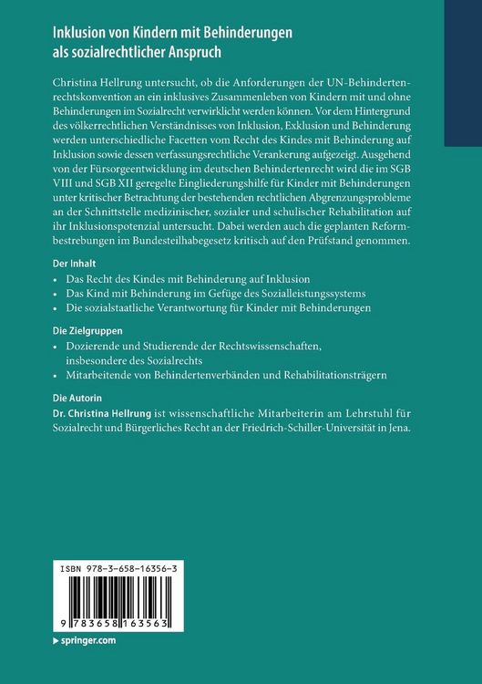 Produktbild: Inklusion von Kindern mit Behinderungen als sozialrechtlicher Anspruch