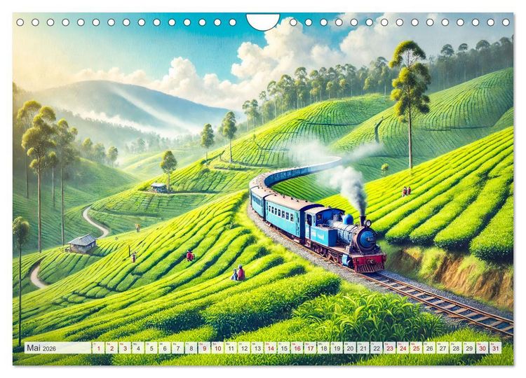 Produktbild: Faszination Eisenbahn - Lokomotiven und Landschaften der Welt (Wandkalender 2026 DIN A4 quer), CALVENDO Monatskalender