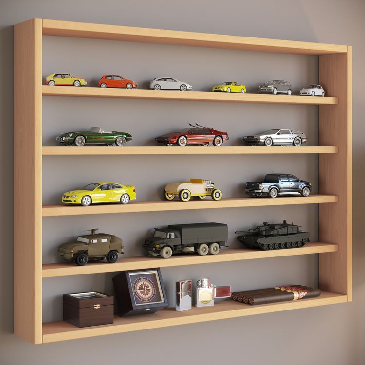 Produktbild: Holz Wandregal Wandvitrine Regal Deko Osado L
