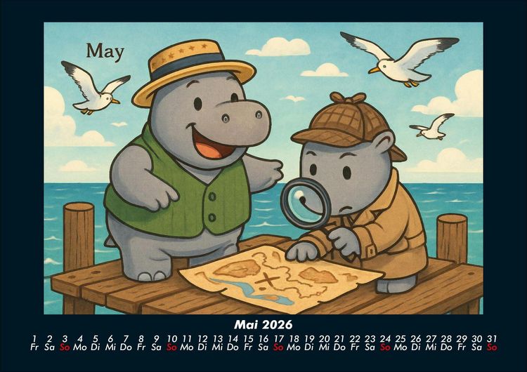 Produktbild: Sash & Sashito - Detektivmission durchs Jahr 2026 Fotokalender DIN A4