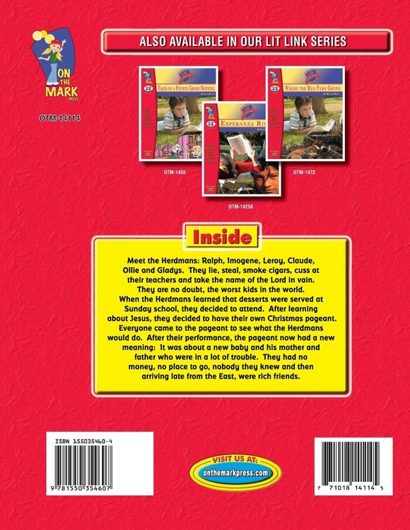 Produktbild: The Best Christmas Pageant Ever, by Barbara Robinson Lit Link Grades 4-6