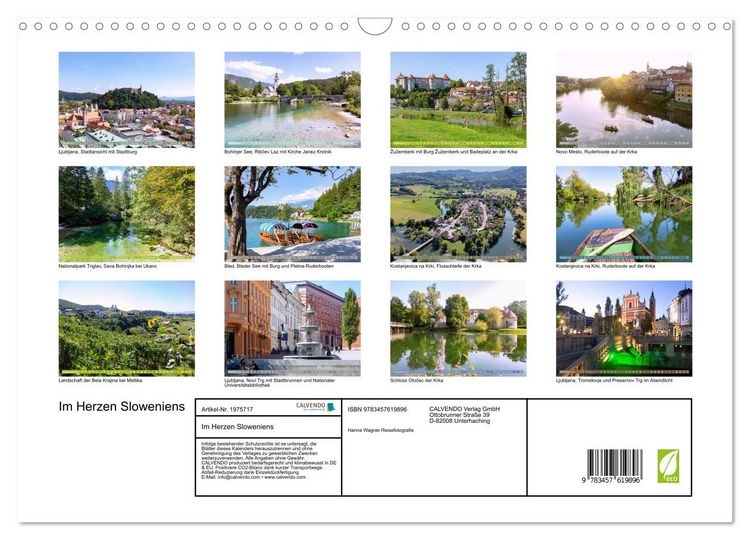Produktbild: Im Herzen Sloweniens (Wandkalender 2026 DIN A3 quer), CALVENDO Monatskalender