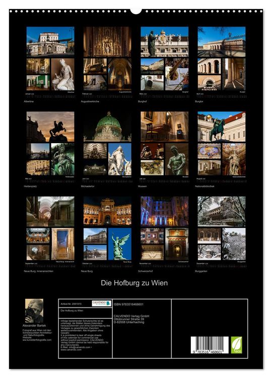 Produktbild: Die Hofburg zu Wien (hochwertiger Premium Wandkalender 2026 DIN A2 hoch), Kunstdruck in Hochglanz
