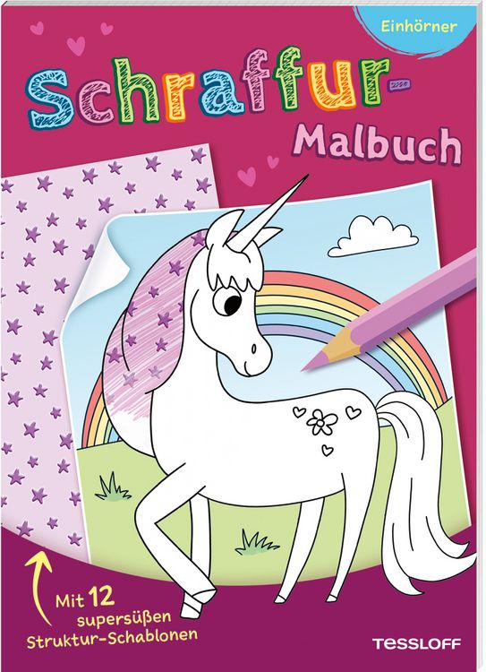 Produktbild: Schraffur-Malbuch. Einh&ouml;rner