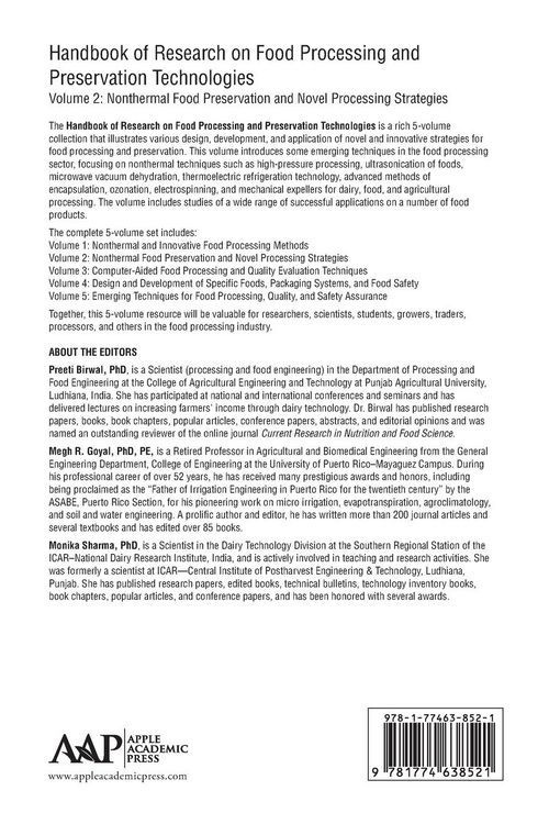 Produktbild: Handbook of Research on Food Processing and Preservation Technologies