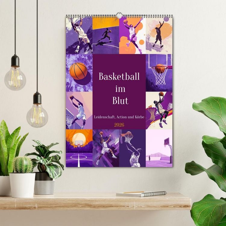 Produktbild: Basketball im Blut (Wandkalender 2026 DIN A2 hoch), CALVENDO Monatskalender