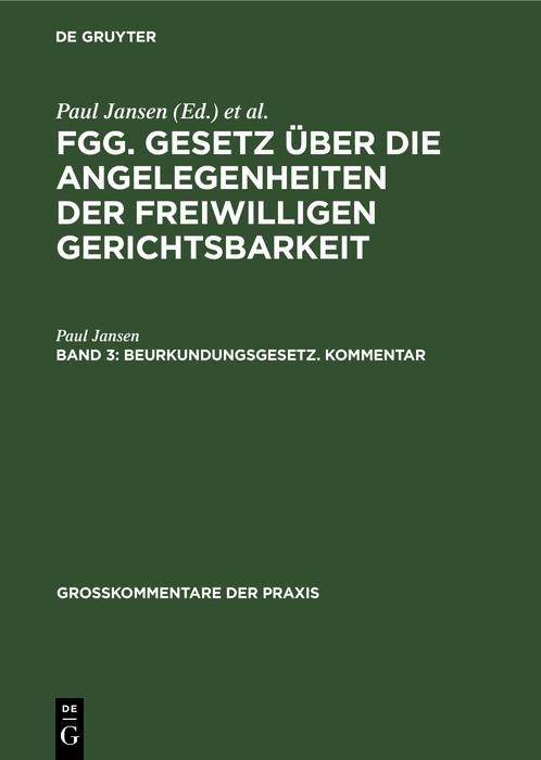 Produktbild: Beurkundungsgesetz. Kommentar