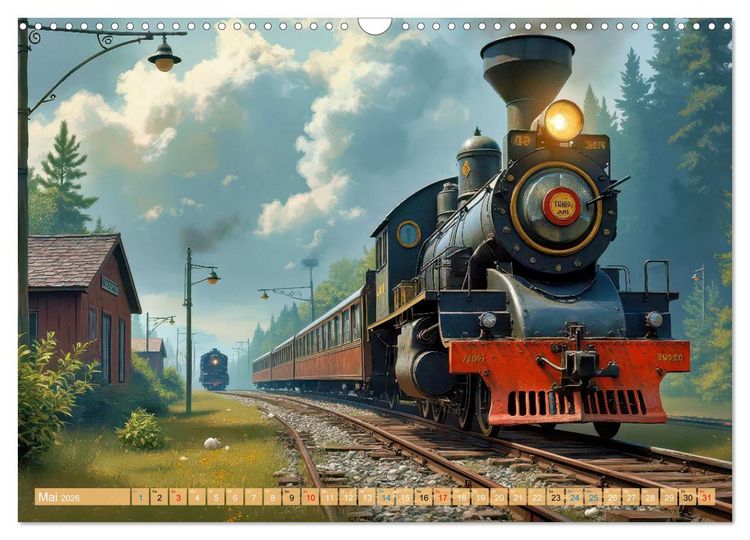 Produktbild: Nostalgiez&uuml;ge (Wandkalender 2026 DIN A3 quer), CALVENDO Monatskalender