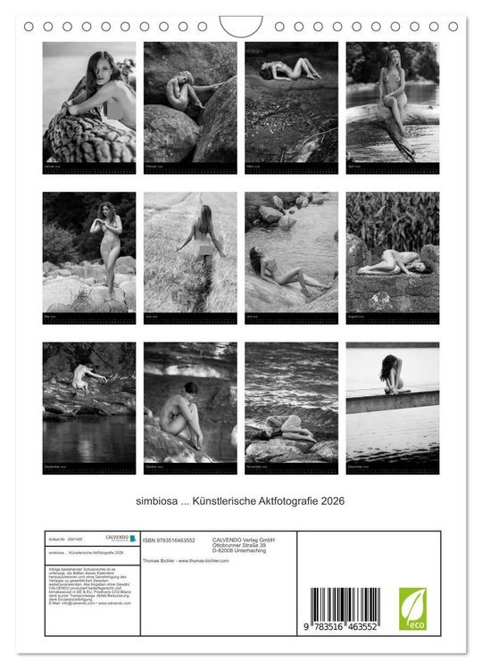 Produktbild: simbiosa ... K&uuml;nstlerische Aktfotografie 2026 (Wandkalender 2026 DIN A4 hoch), CALVENDO Monatskalender
