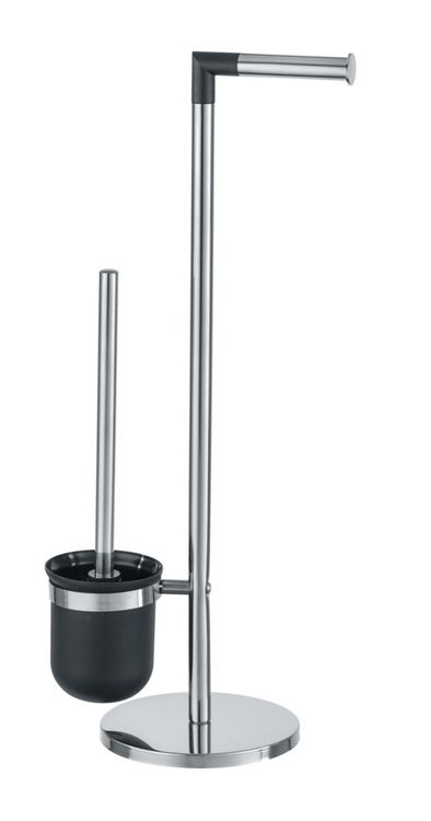 Produktbild: Stand WC-Garnitur Mod. Parus Edelstahl gl&auml;nzend, 2in1 Kombination aus gl&auml;nzendem Edelstahl