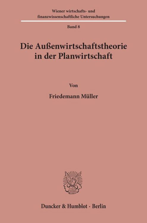 Produktbild: Die Au&szlig;enwirtschaftstheorie in der Planwirtschaft.