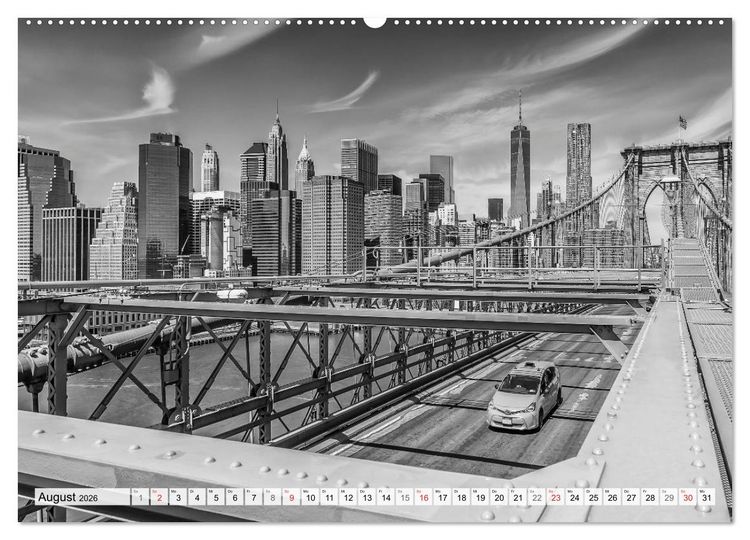 Produktbild: BROOKLYN BRIDGE Das Wahrzeichen von New York City (hochwertiger Premium Wandkalender 2026 DIN A2 quer), Kunstdruck in Hochglanz