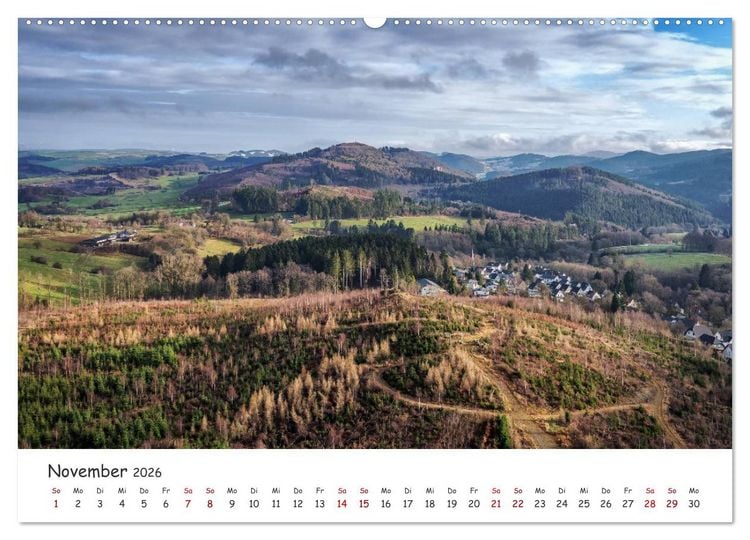 Produktbild: Das Sauerland bei Brilon aus der Vogelperspektive (Wandkalender 2026 DIN A2 quer), CALVENDO Monatskalender