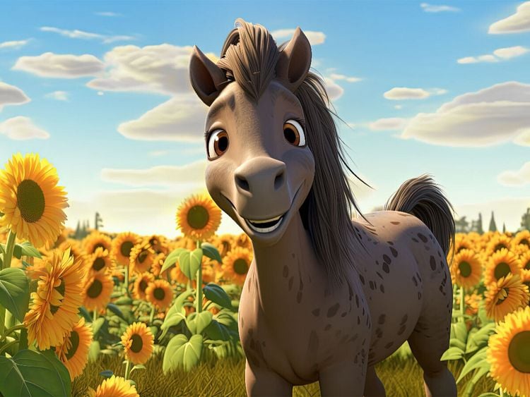 Produktbild: CALVENDO Puzzle Pony Lorenzo liebt Sonnenblumen | 1000 Teile Lege-Gr&ouml;&szlig;e 64x48cm Foto-Puzzle f&uuml;r gl&uuml;ckliche Stunden