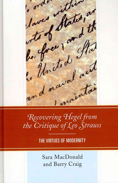 Produktbild: Recovering Hegel from the Critique of Leo Strauss
