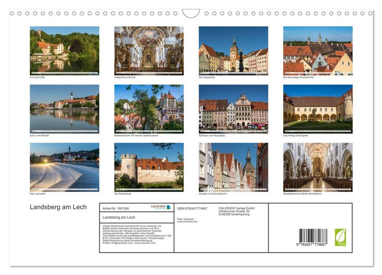 Produktbild: Landsberg am Lech (Wandkalender 2026 DIN A3 quer), CALVENDO Monatskalender