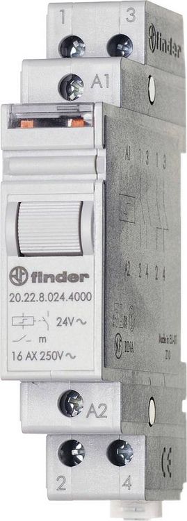 Produktbild: Finder Stromsto&szlig;-Schalter Hutschiene 20.24.8.230.4000 2 Schlie&szlig;er 230 V/AC 1St.