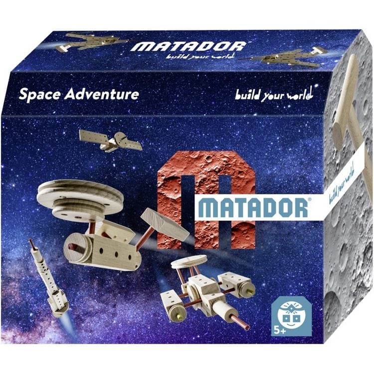 Produktbild: MATADOR 11518 - Space Adventure, Baukasten Weltraum, Holz, 42 Teile, Konstruktionsbaukasten, ab 5 Jahren, Spielend lernen!